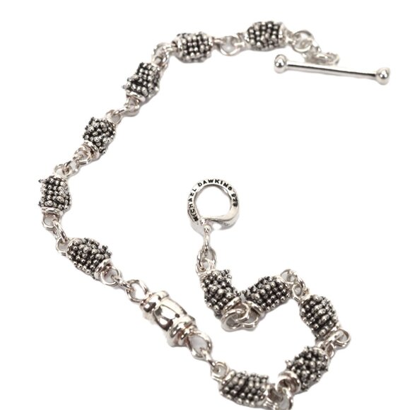 Michael Dawkins Sterling Silver Station Bracelet w Toggle Closure 7.5" - Picture 3 of 5